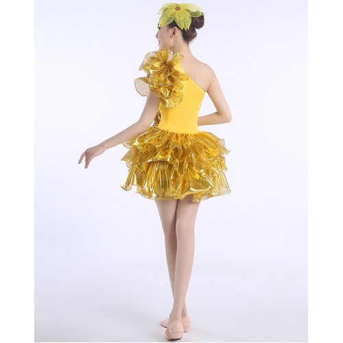 Sequins paillette Gold Jazz Dance Modern Dance Costume Fashion High Quality Dancing Dress Stage Show Dresses